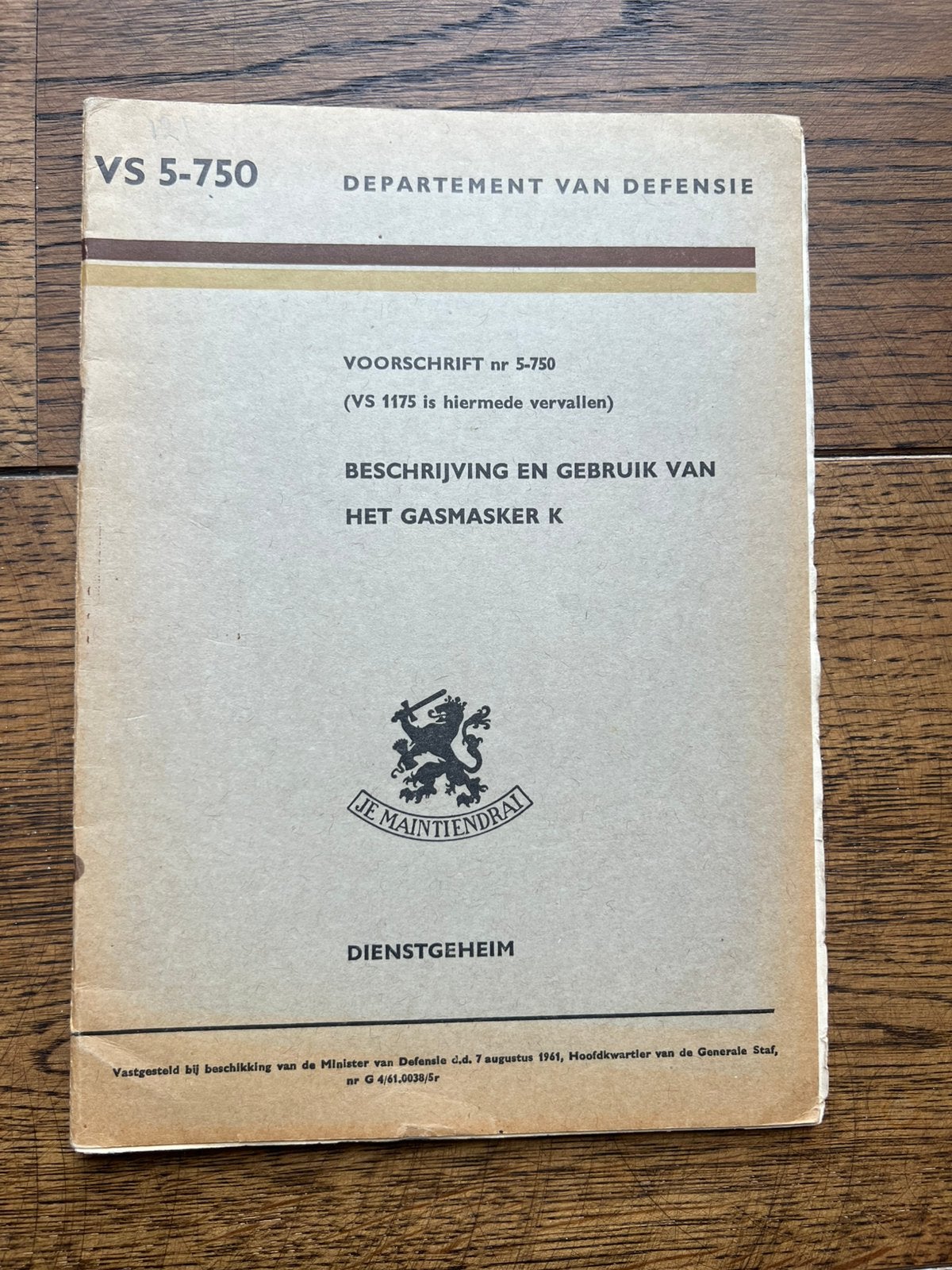 KL Defensie voorschrift gasmasker type K uitrusting tas, Verzamelen, Verzenden, Overige typen, Nederland, Landmacht