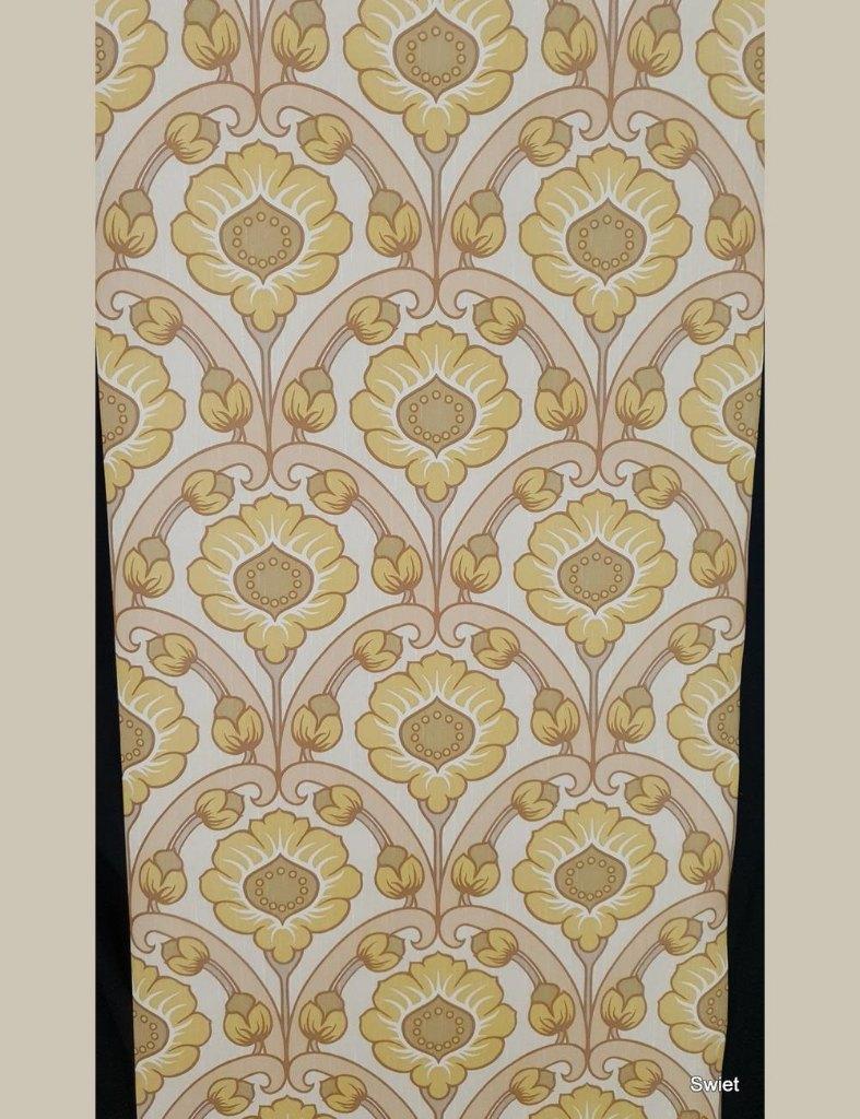12649 vintage barok retro 70s jaren 70 behang, Huis en Inrichting, Stoffering | Behang, Ophalen of Verzenden, 25 tot 50 m², Beige