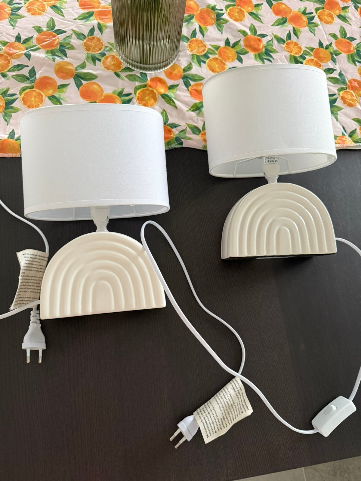 Japandi lampen beige + kap, Ophalen of Verzenden, Zo goed als nieuw