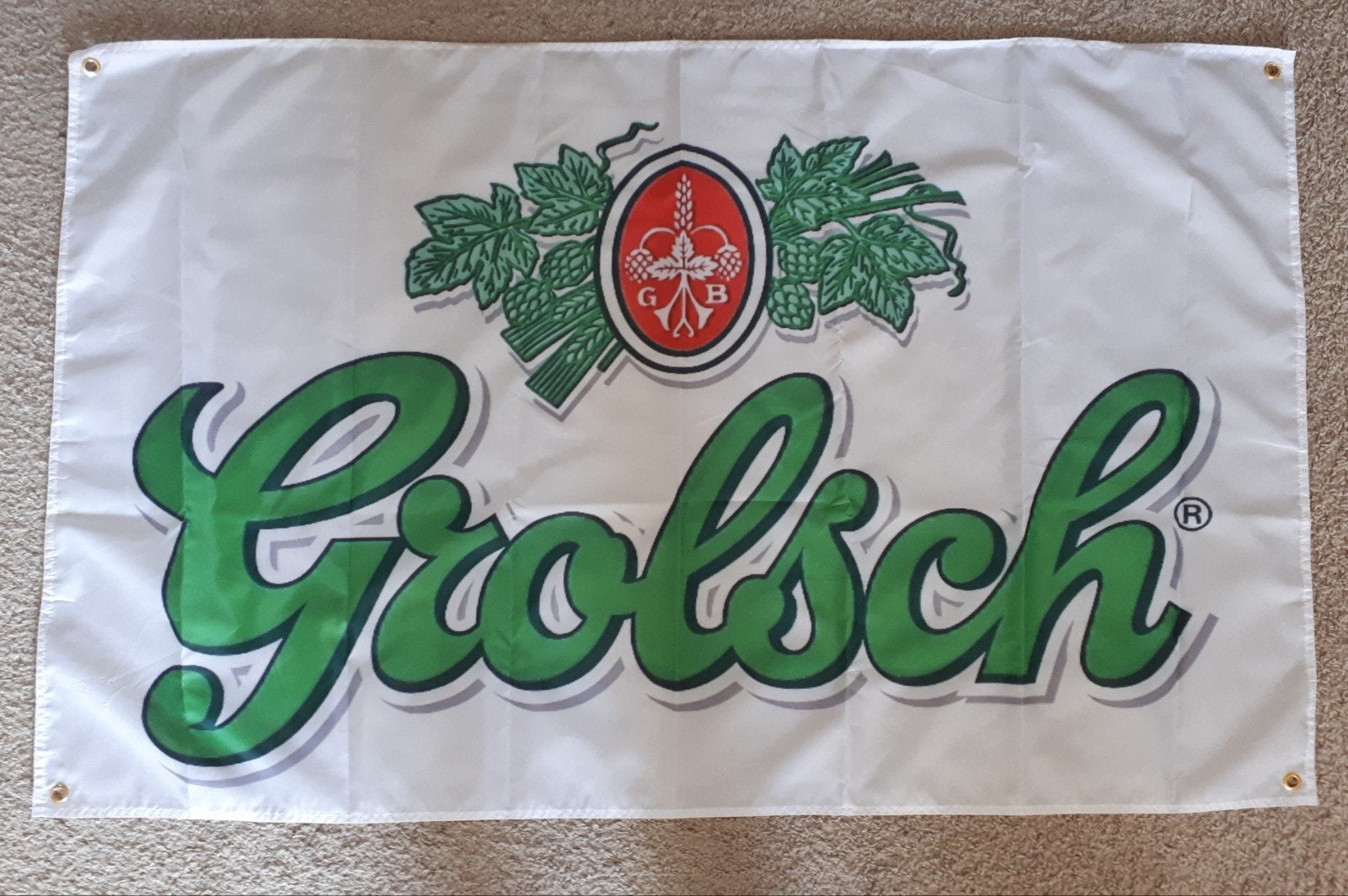 Grolsch 90x150 cm Reclame Vlag, Verzamelen, Ophalen of Verzenden, Nieuw, Reclamebord, Plaat of Schild, Grolsch
