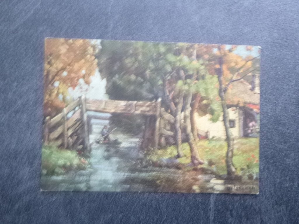 Giethoorn, naar schilderij van H. van Leeuwen/kunst no.19, Verzenden, 1980 tot heden, Ongelopen, Overijssel