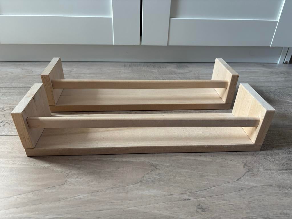 IKEA Houten kruidenrekjes / wandplankjes (set van 2), Ophalen, Zo goed als nieuw