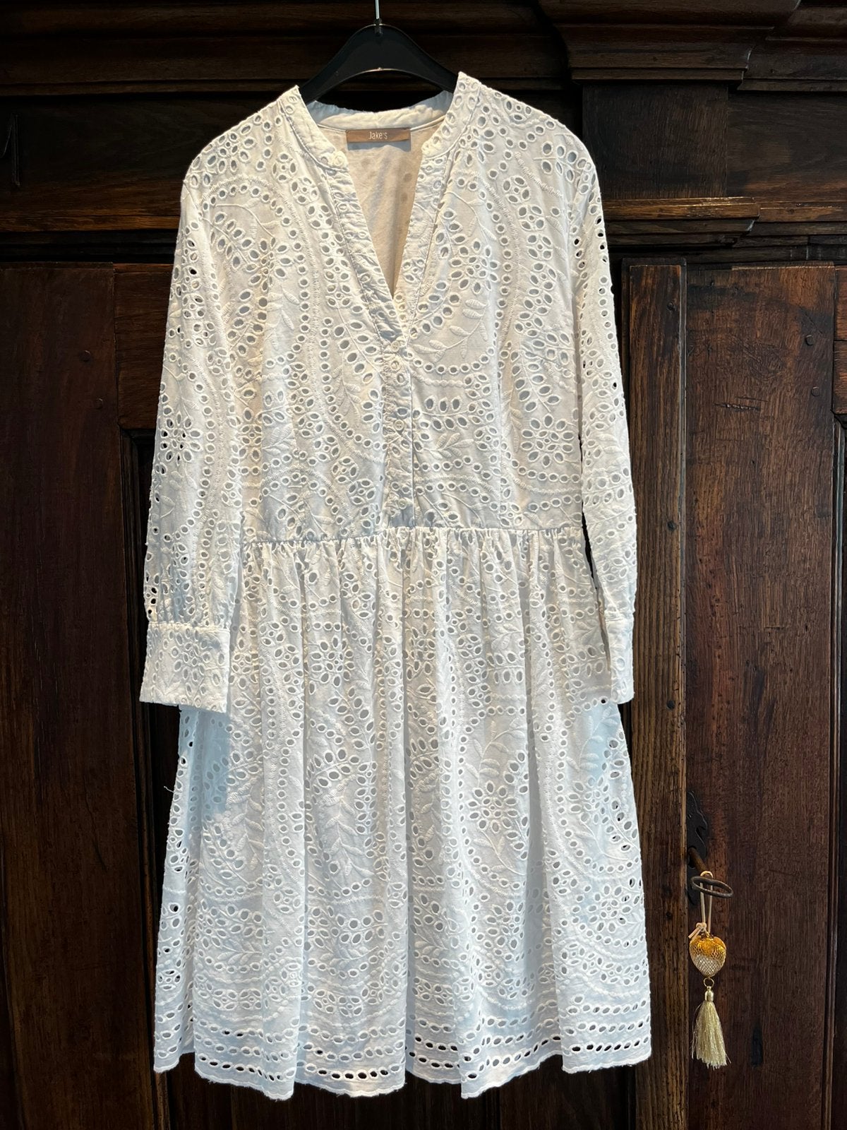 Witte broderie zonerjurk. ‘Jake’s’, Kleding | Dames, Ophalen of Verzenden, Zo goed als nieuw, Wit, Boven de knie