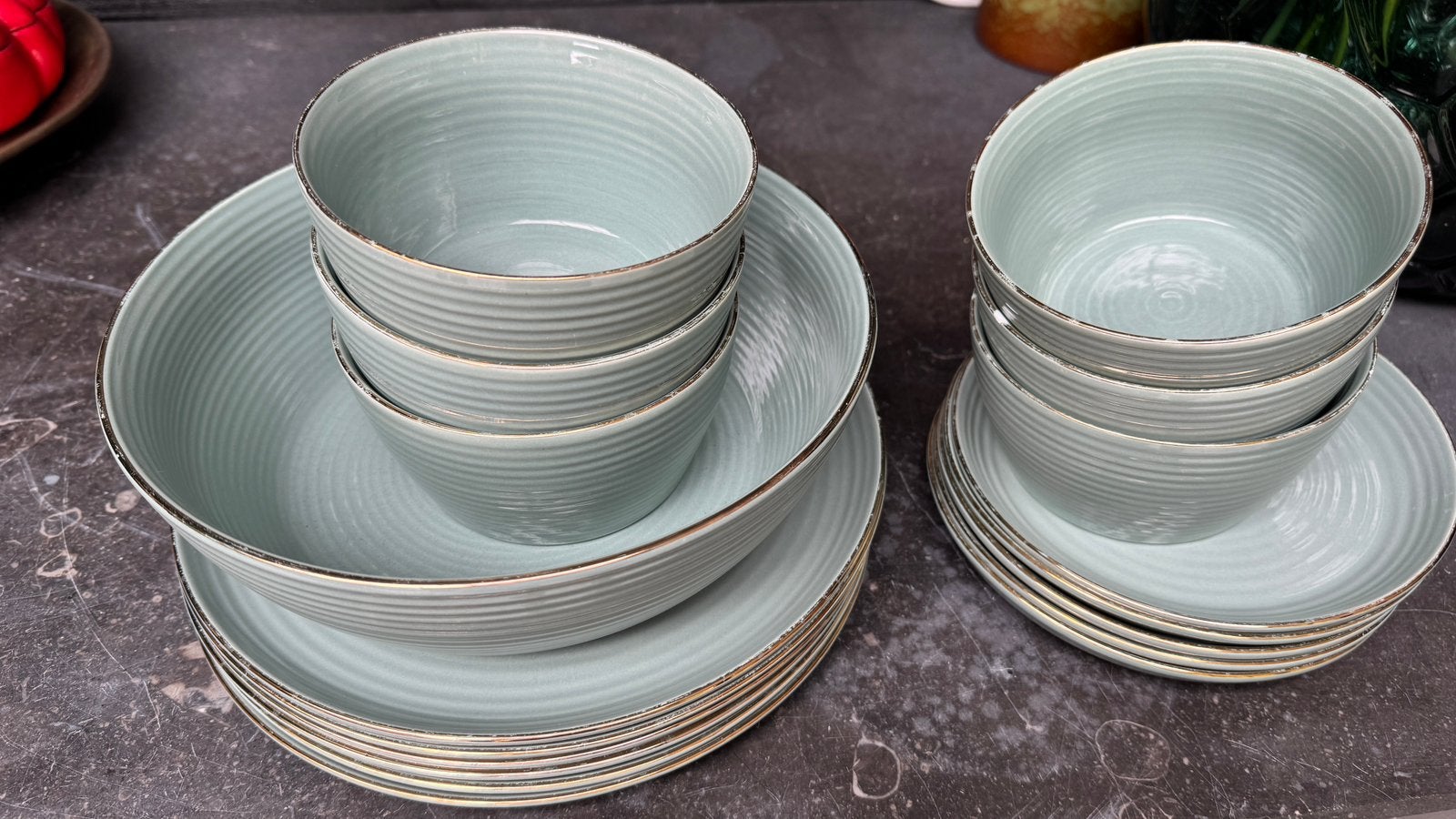 H&M Home diner set, Huis en Inrichting, Keuken | Servies, Gebruikt, Bord(en), Overige stijlen, Keramiek, Overige merken, Ophalen