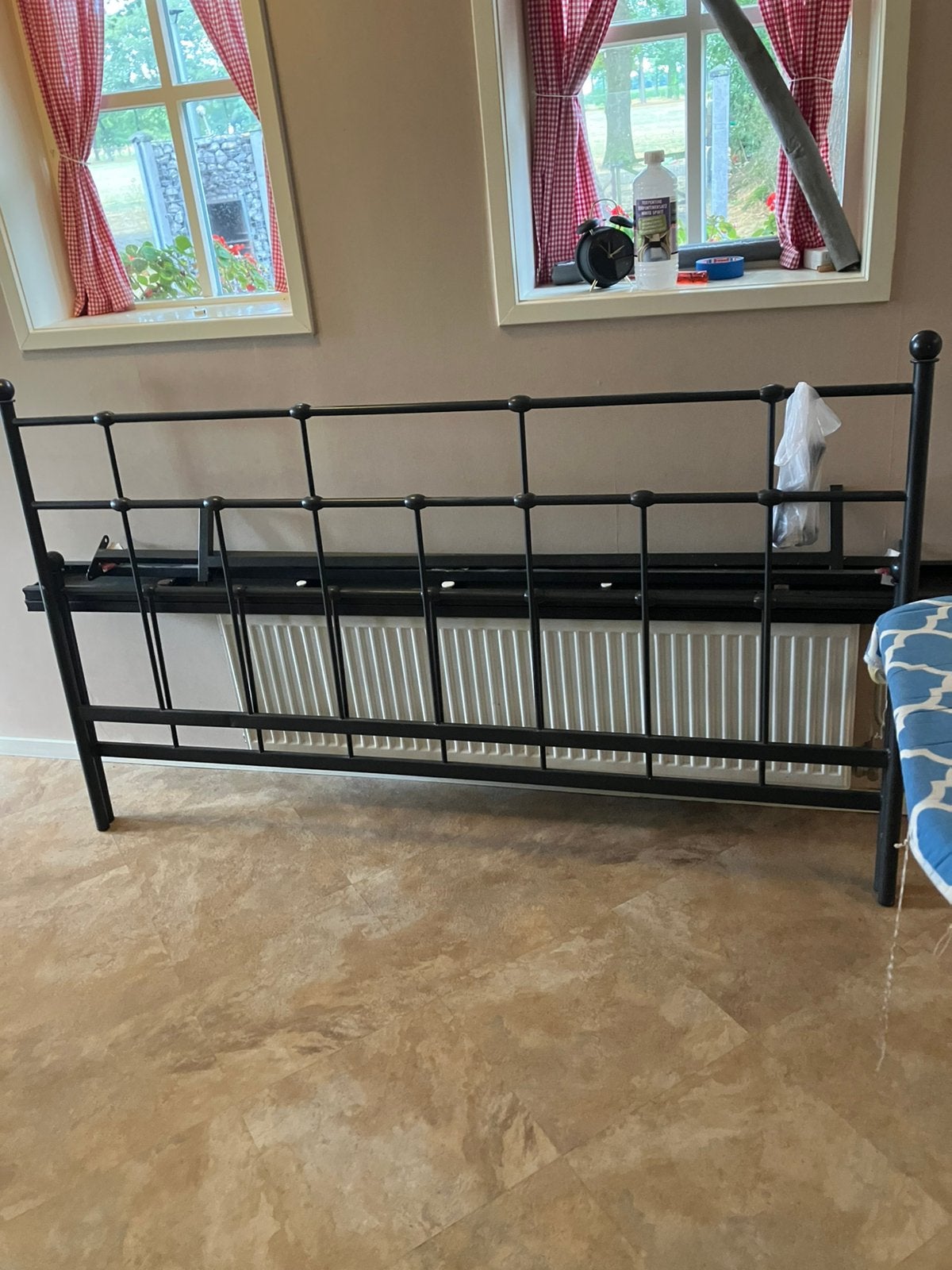 Bed 210x180, Huis en Inrichting, Slaapkamer | Bedden, Ophalen, Bruin, 210 cm, Tweepersoons