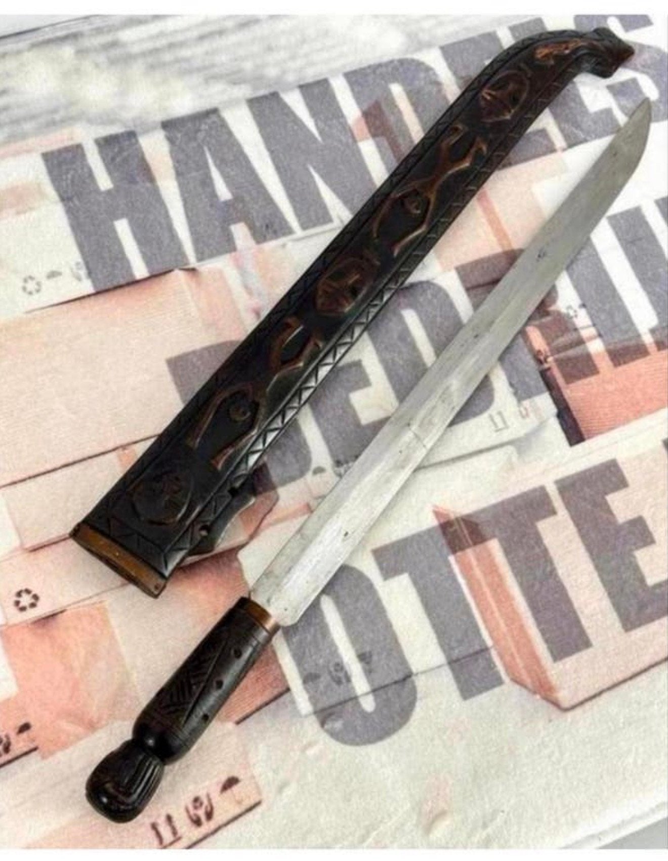 Antiek Paiwan zwaard dagger sabel - Taiwan tribal 60cm lang, Verzamelen, Zwaard of Sabel, Ophalen of Verzenden, H, H
