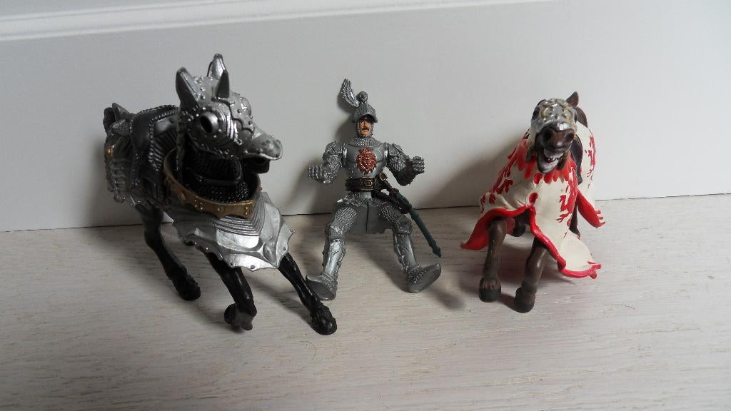2x Paarden + 1 Ridder : Papo / Chap Mei, Verzamelen, Ophalen of Verzenden, Gebruikt