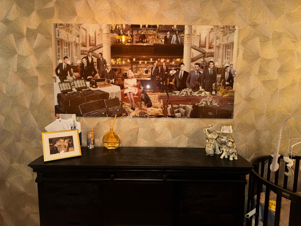 Groot Schilderij 'The Godfather' Stijl - Luxe Decoratie, Nieuw, 125 cm of meer, Ophalen of Verzenden, Schilderij