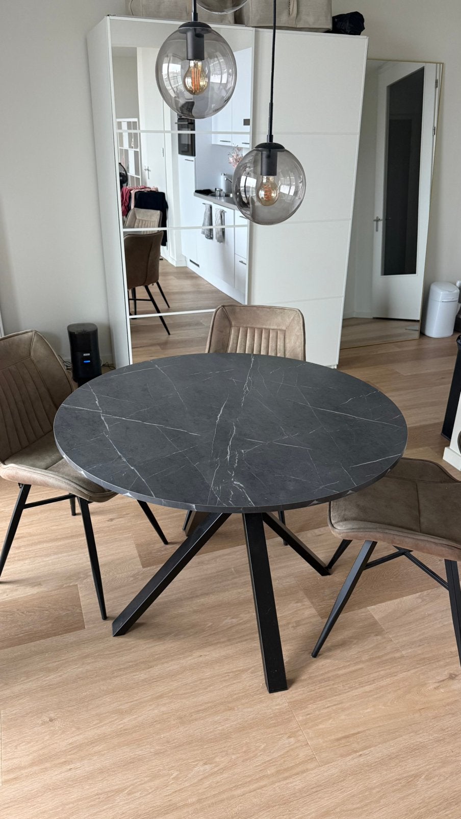 Mariedamm eettafel IKEA rond, Huis en Inrichting, Ophalen, 100 tot 150 cm, Rond, 50 tot 100 cm