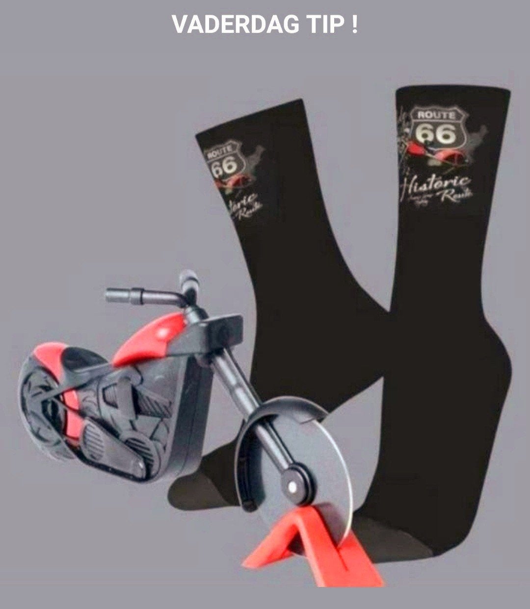 VADERDAG TIP !  ROUTE 66 SOKKEN + MOTOR (PIZZA SNIJDER), Ophalen of Verzenden, Nieuw