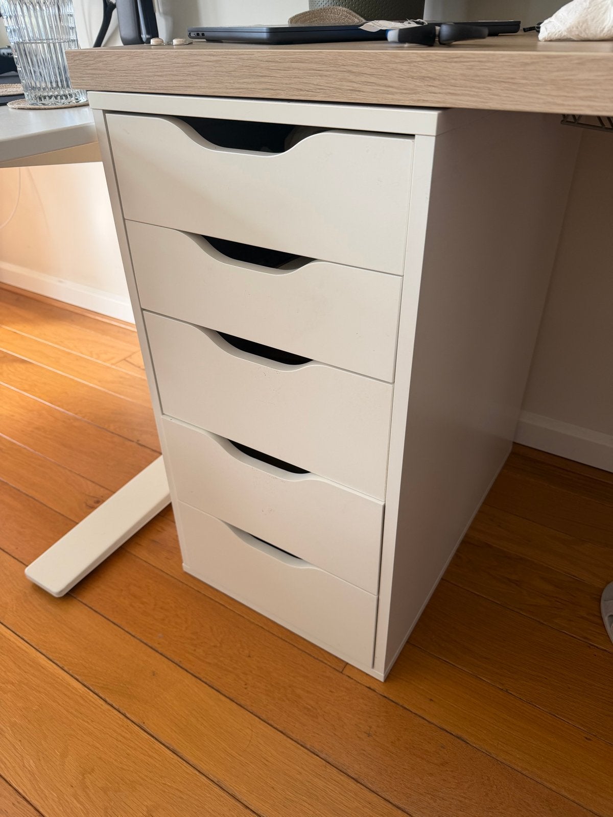 IKEA Alex ladeblok met 5 lades - Wit, Ophalen, Gebruikt, 5 laden of meer, Minder dan 100 cm