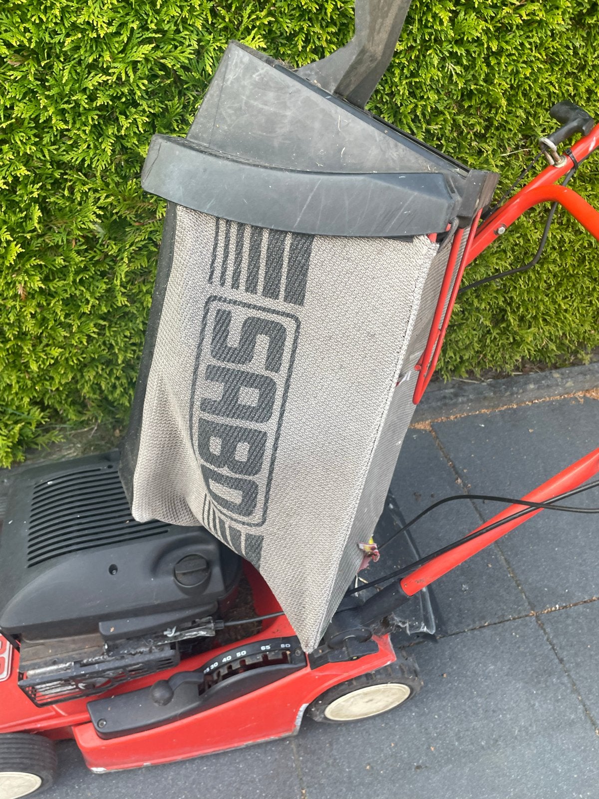 Sabo grasmaaier met opvangbak, Tuin en Terras, Grasmaaiers, Ophalen, Cirkelmaaier, Gebruikt, Opvangbak
