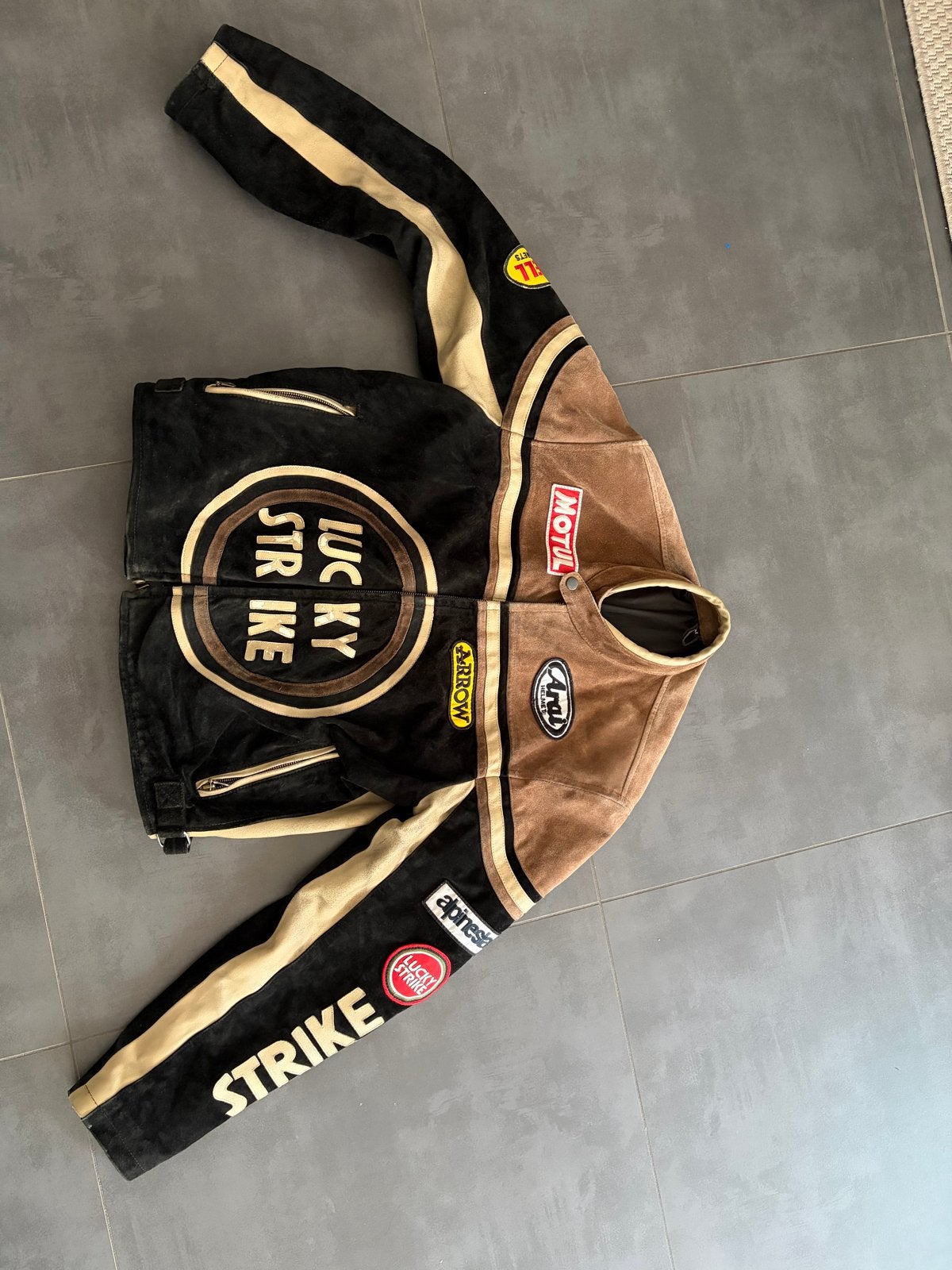 Vintage Lucky Strike Racing Motorjas - Leer, Ophalen of Verzenden, Nieuw zonder kaartje, Heren, Jas | leer