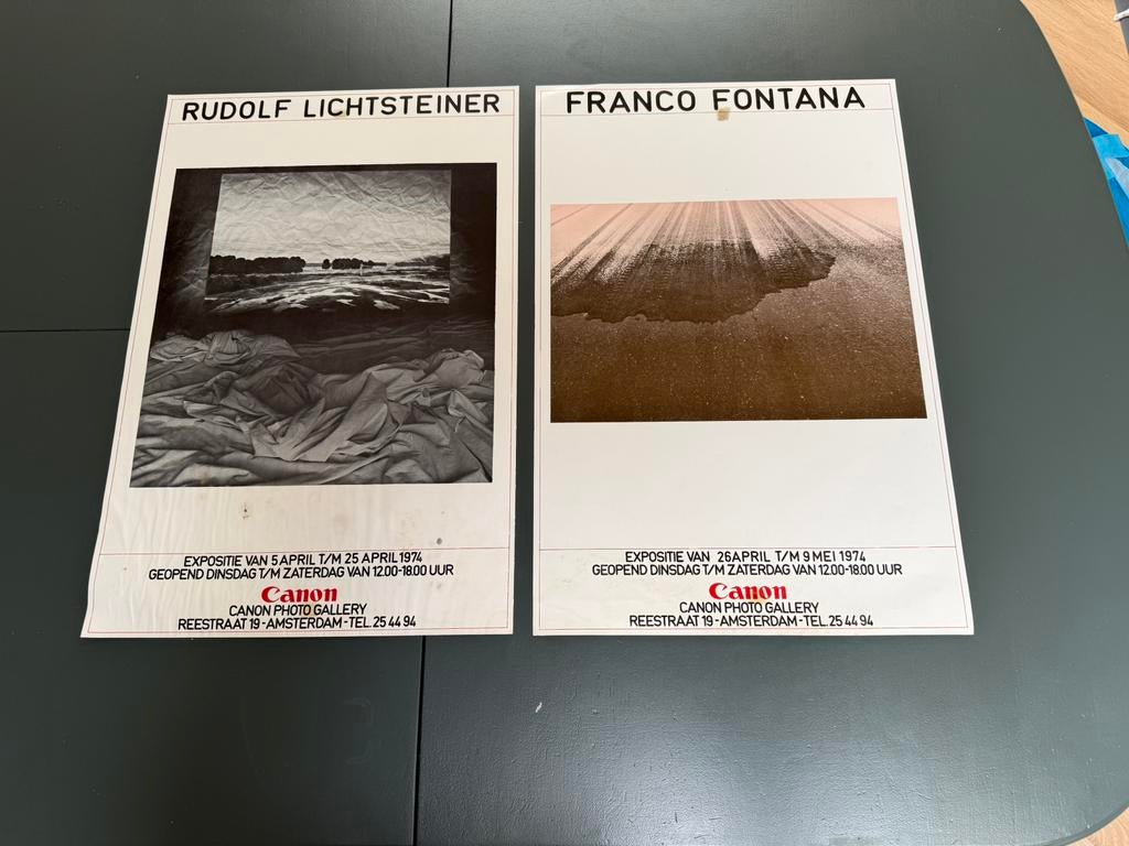 Verzameling oude posters Canon photo gallery A'dam jaren '70, Ophalen