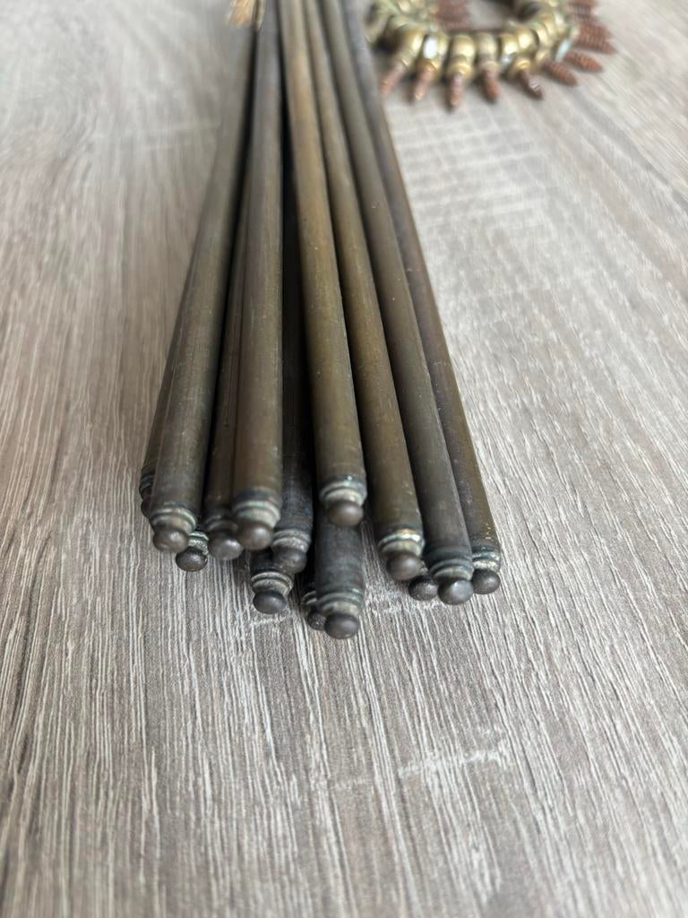 Antieke koperen trap roede 15 stuks, Ophalen