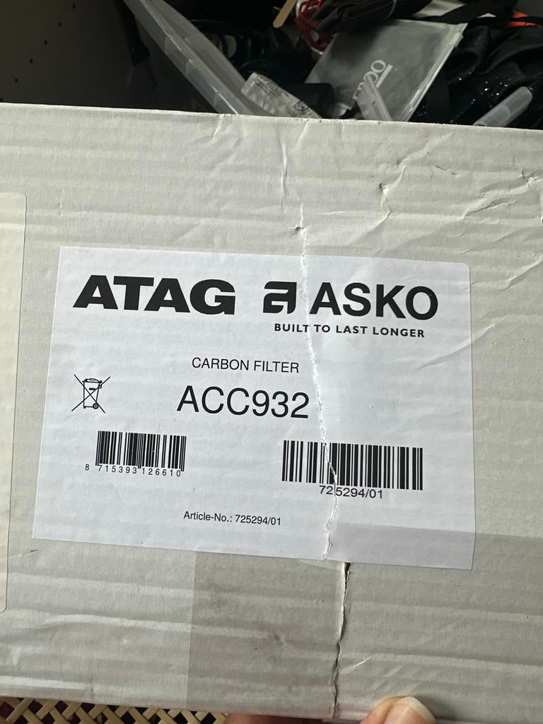 ATAG ACC932 Koolstoffilter voor afzuigkap - Nieuw in doos, Overige typen, Nieuw, Ophalen of Verzenden, Inbouw