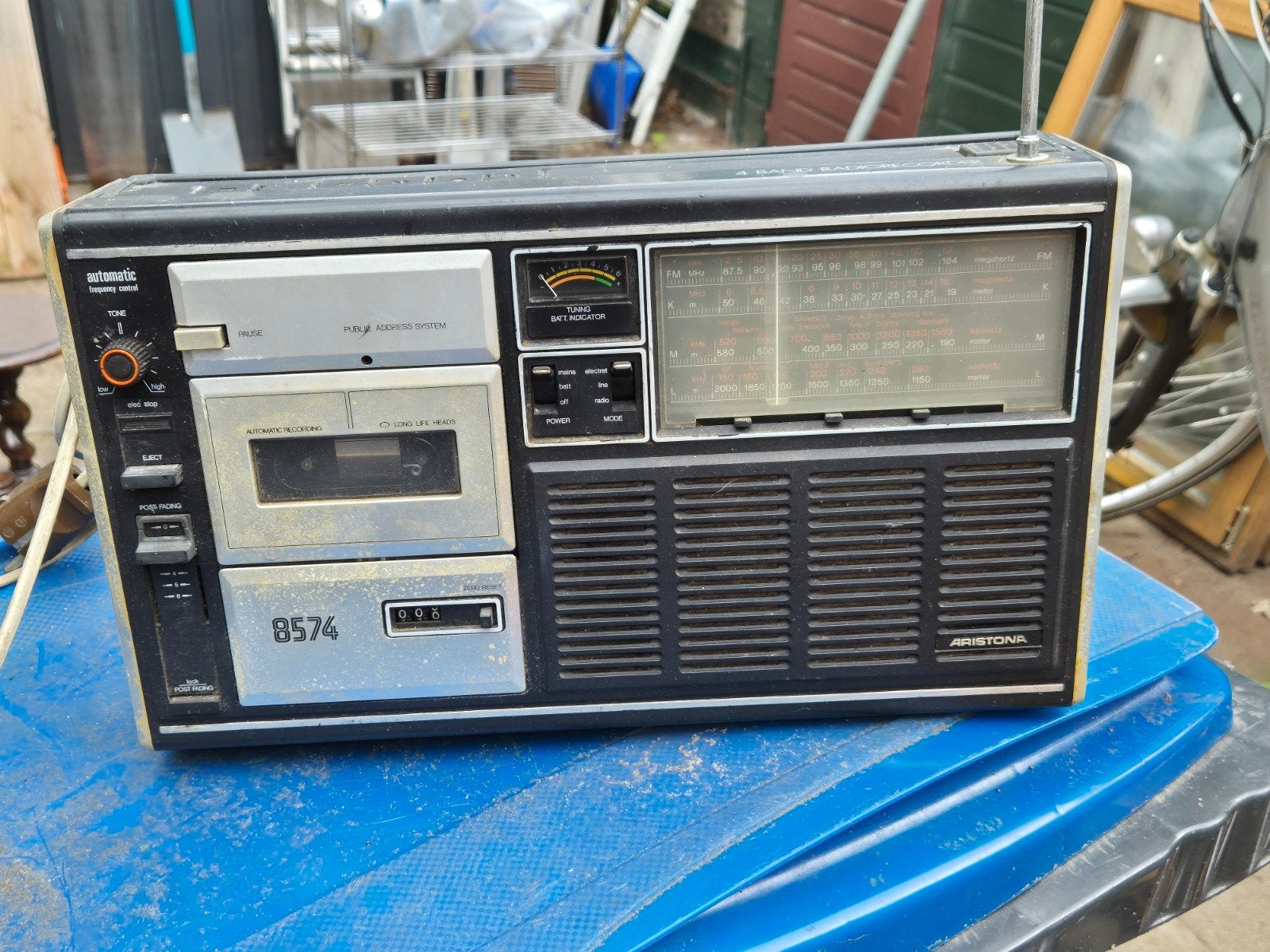 Vintage Aristona Radio Cassette Speler - Oude Radio, Ophalen of Verzenden, Niet werkend, Radio