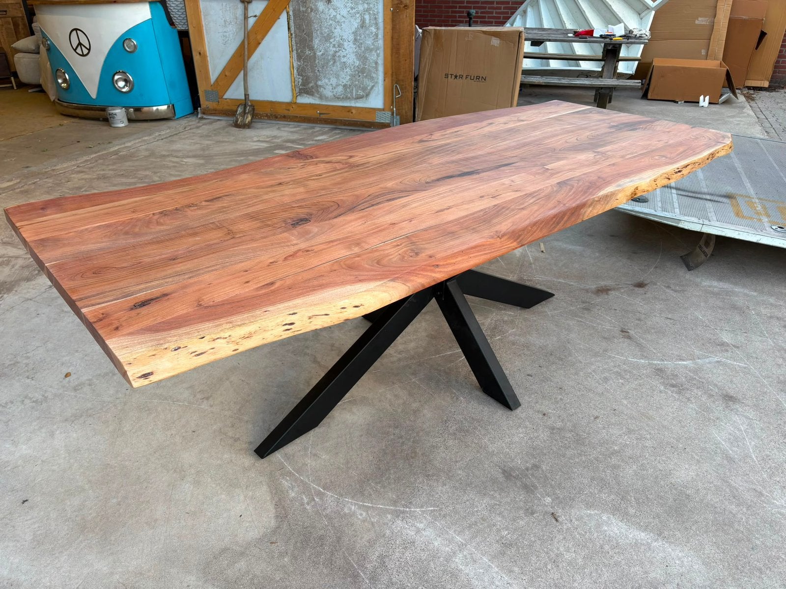 Nieuwe boomstam tafel €400,-, Ophalen, 50 tot 100 cm, Rechthoekig, Nieuw