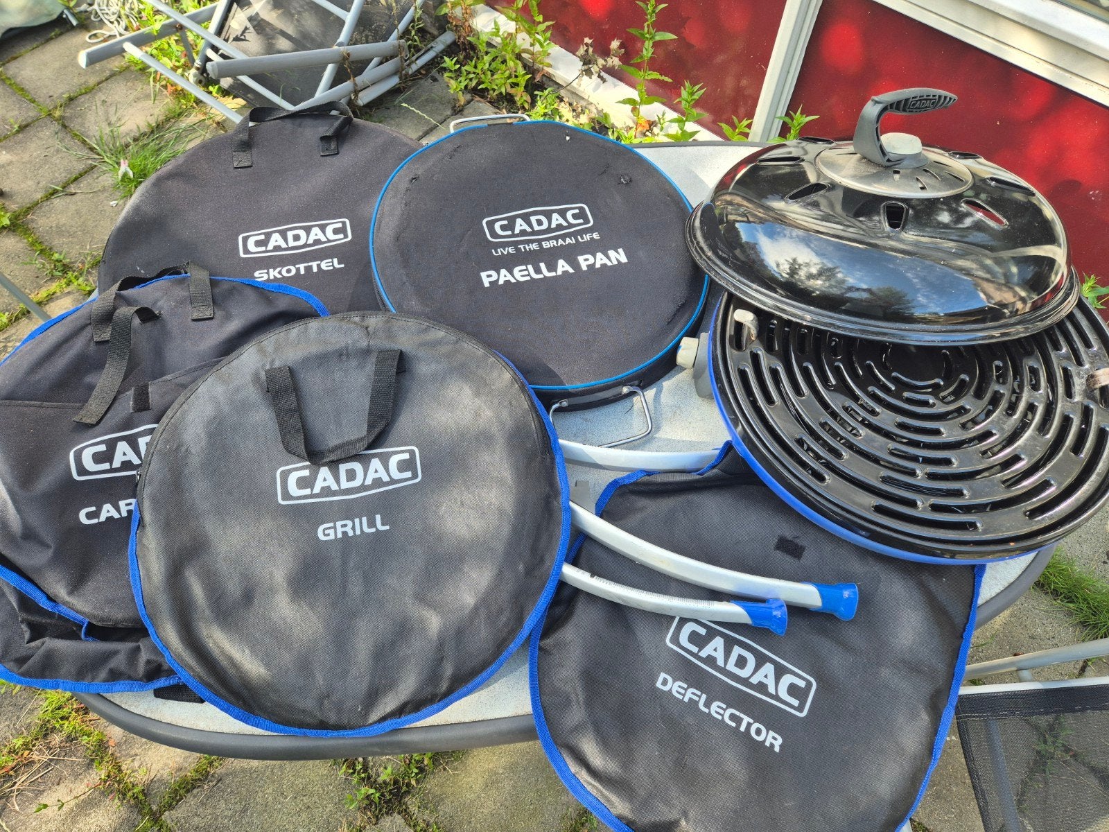 Cadac Skottelbraai met diverse accessoires en gasflessen, Ophalen, Gebruikt