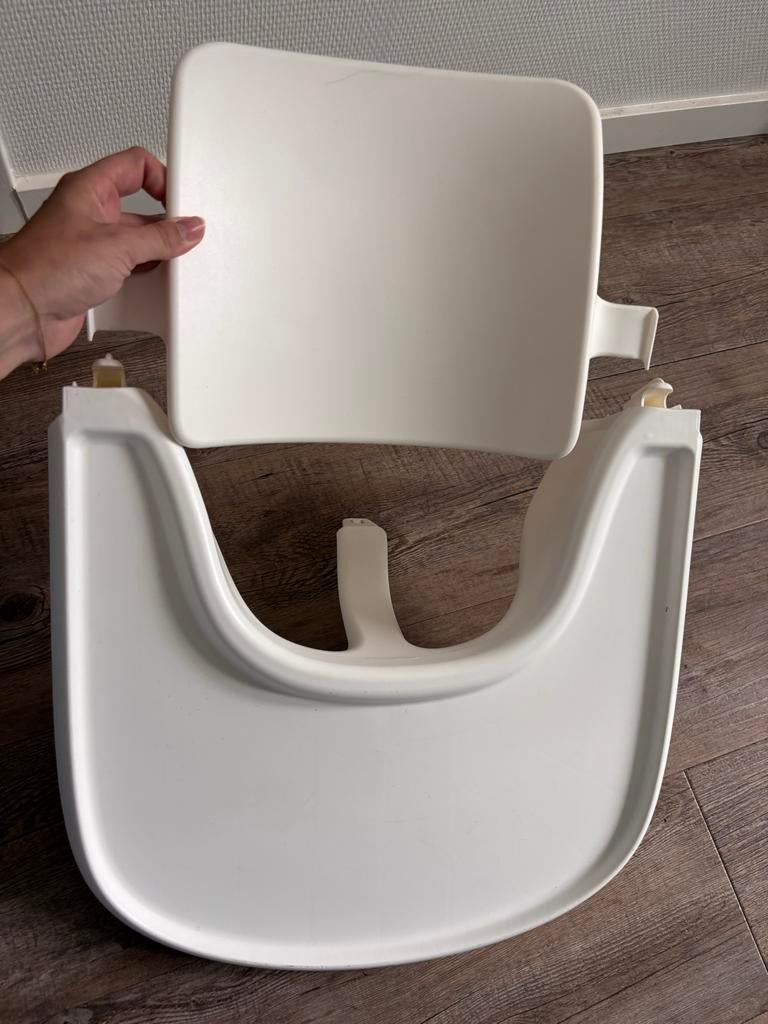Tripp Trapp Stokke driedelig Babyset Kinderset met Tray Wit, Ophalen, Gebruikt, Meegroeistoel, Afneembaar eetblad