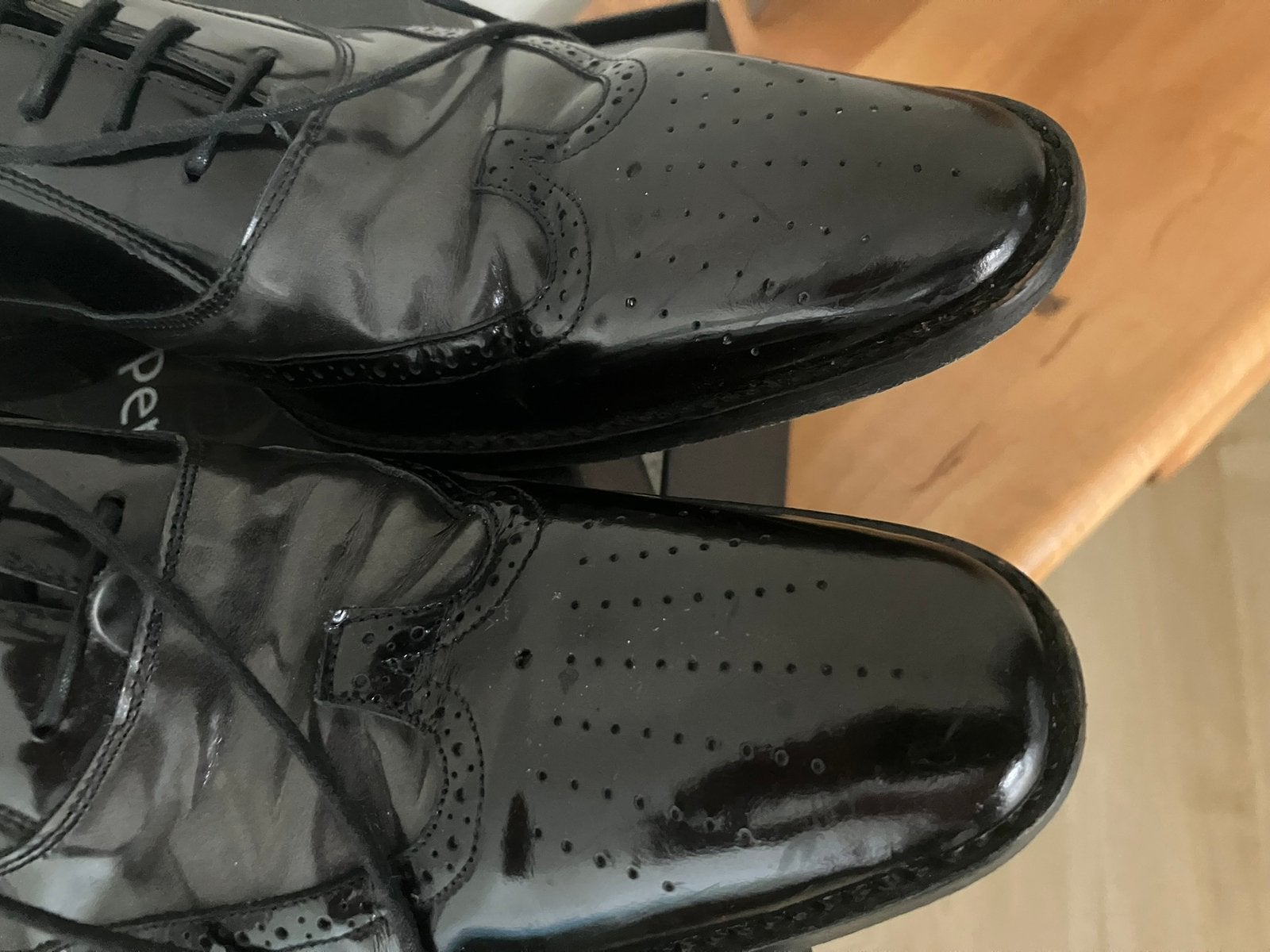 Heren lakschoenen Merk Pertini, Zwart, Ophalen of Verzenden, Zo goed als nieuw, Veterschoenen