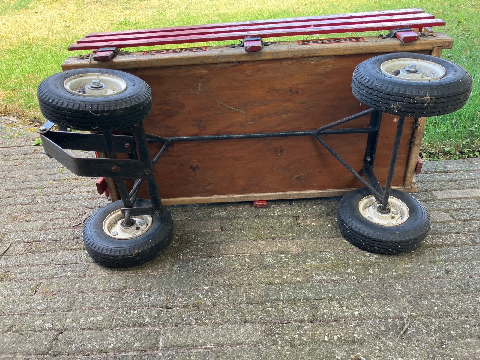 Onderstel met wielen voor bolderkar / DIY project, Ophalen of Verzenden, Gebruikt