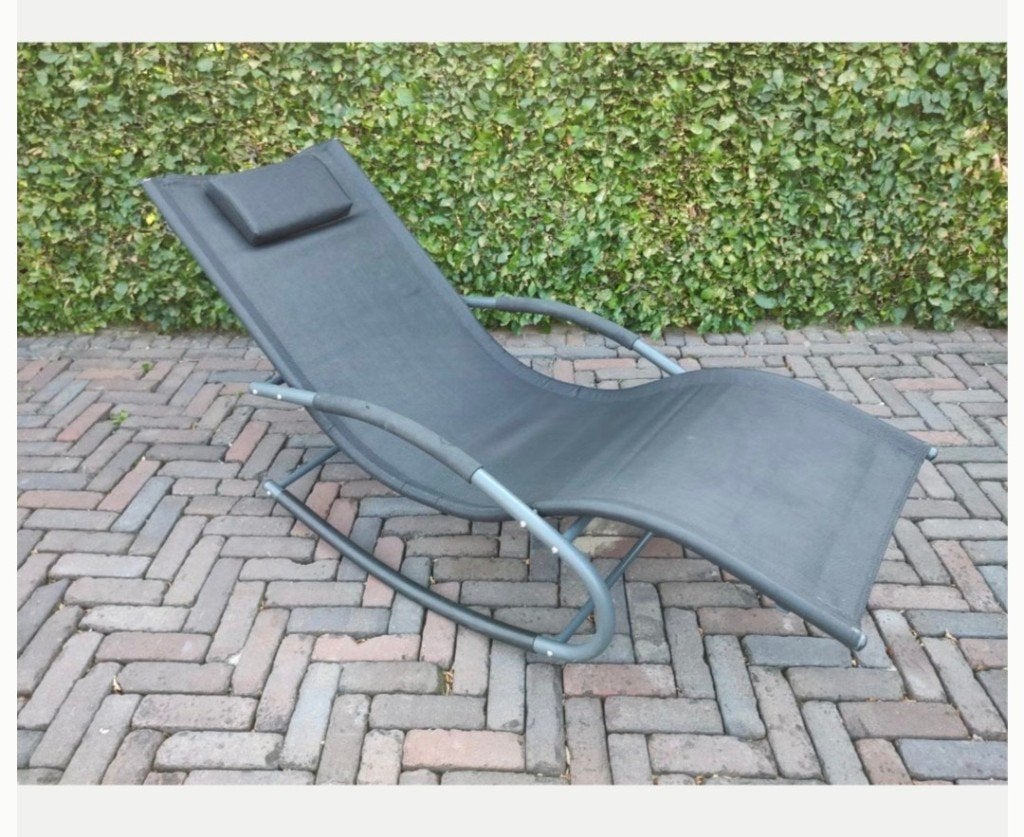 Schommelstoel ligstoel relaxstoel Caracena, Tuin en Terras, Tuinstoelen, Ophalen, Zo goed als nieuw, Textileen
