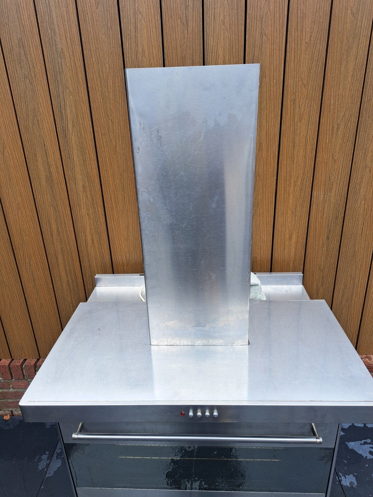 Smeg afzuigkap - RVS - Gebruikt, Gebruikt, Wandschouwkap, Motor, Ophalen of Verzenden