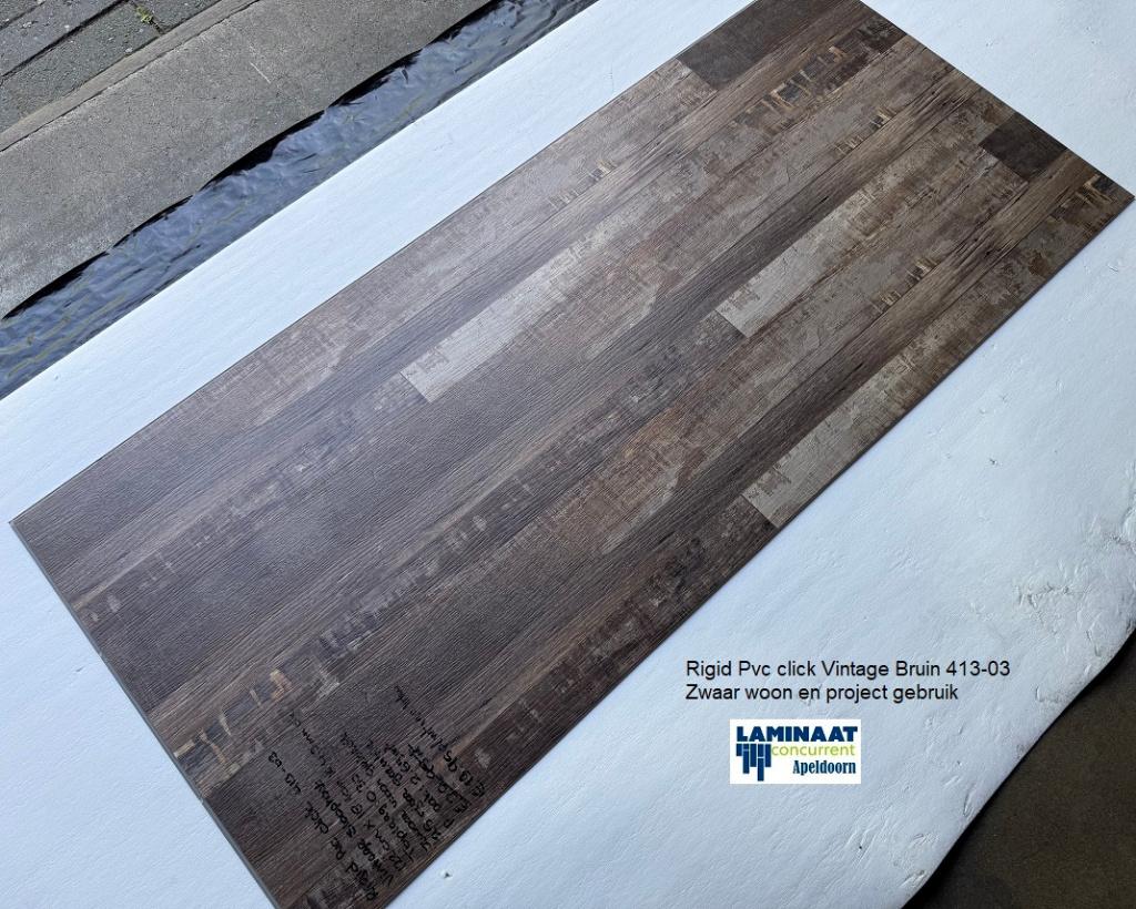 Pvc click Vintage Brown Sloophout decor €19,95m2, 75 m² of meer, Pvc click vintage, sloophout hout vloer, Grijs, Nieuw