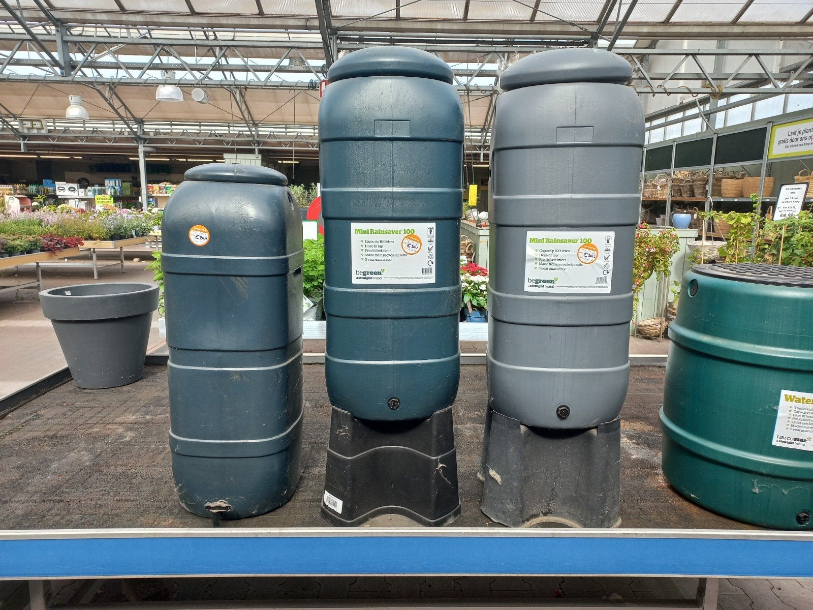 regenton mini rainsaver 100 liter met onderstel, Ophalen, Kunststof, Met kraantje, Nieuw