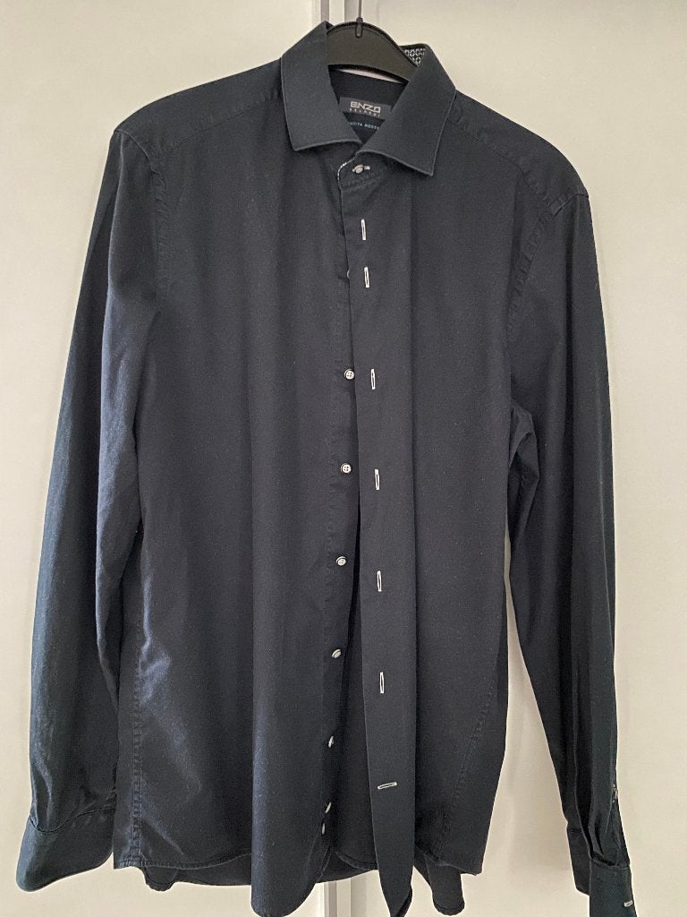 Enzo Belardi overhemd - Zwart - Maat XL, Kleding | Heren, Zwart, Ophalen of Verzenden, Halswijdte 43/44 (XL), Enzo Belardi