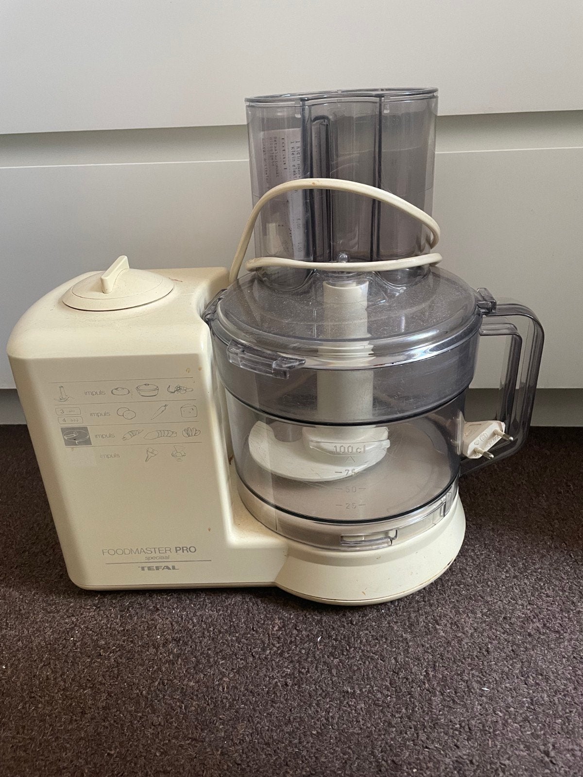 Tefal Foodmaster Pro Keukenmachine - Gebruikt, Huis en Inrichting, Kunststof, Overige merken, Ophalen, Beige