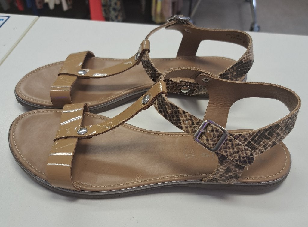 Tamaris camel bruin slangenprint bandjes maat 40 artnr 49183, Tamaris, Bruin, ., Zo goed als nieuw
