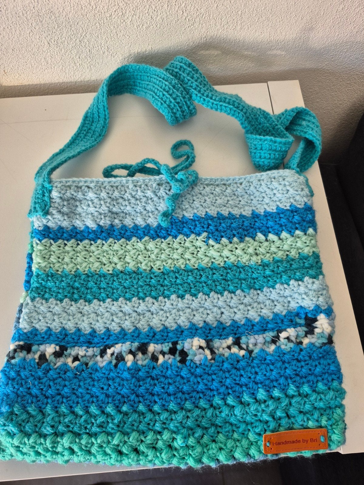 Handgehaakte Schoudertas div blauw, Ophalen of Verzenden, Nieuw, Blauw