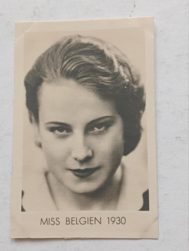 Miss België 1930 fotoplaatje, Verzamelen, Bidprentjes en Rouwkaarten, Ophalen of Verzenden