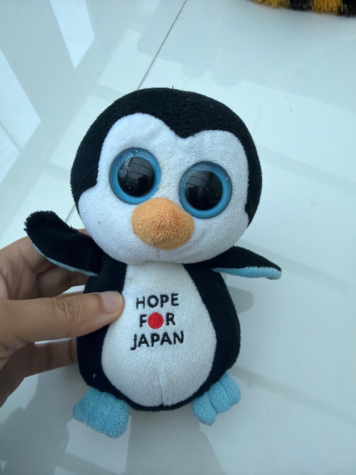Ty Beanie Boo Pinguïn "Hope for Japan" Knuffel, Pinguïn, Gebruikt, Zwart, Ophalen of Verzenden