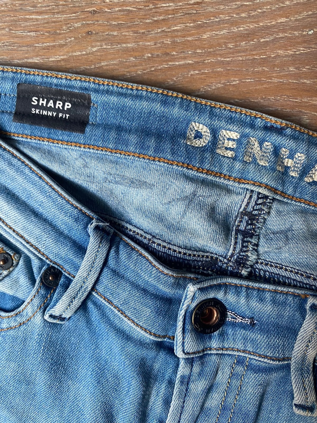Denham Sharp skinny fit jeans mt 26/32, Ophalen of Verzenden, Nieuw, Blauw, W27 (confectie 34) of kleiner