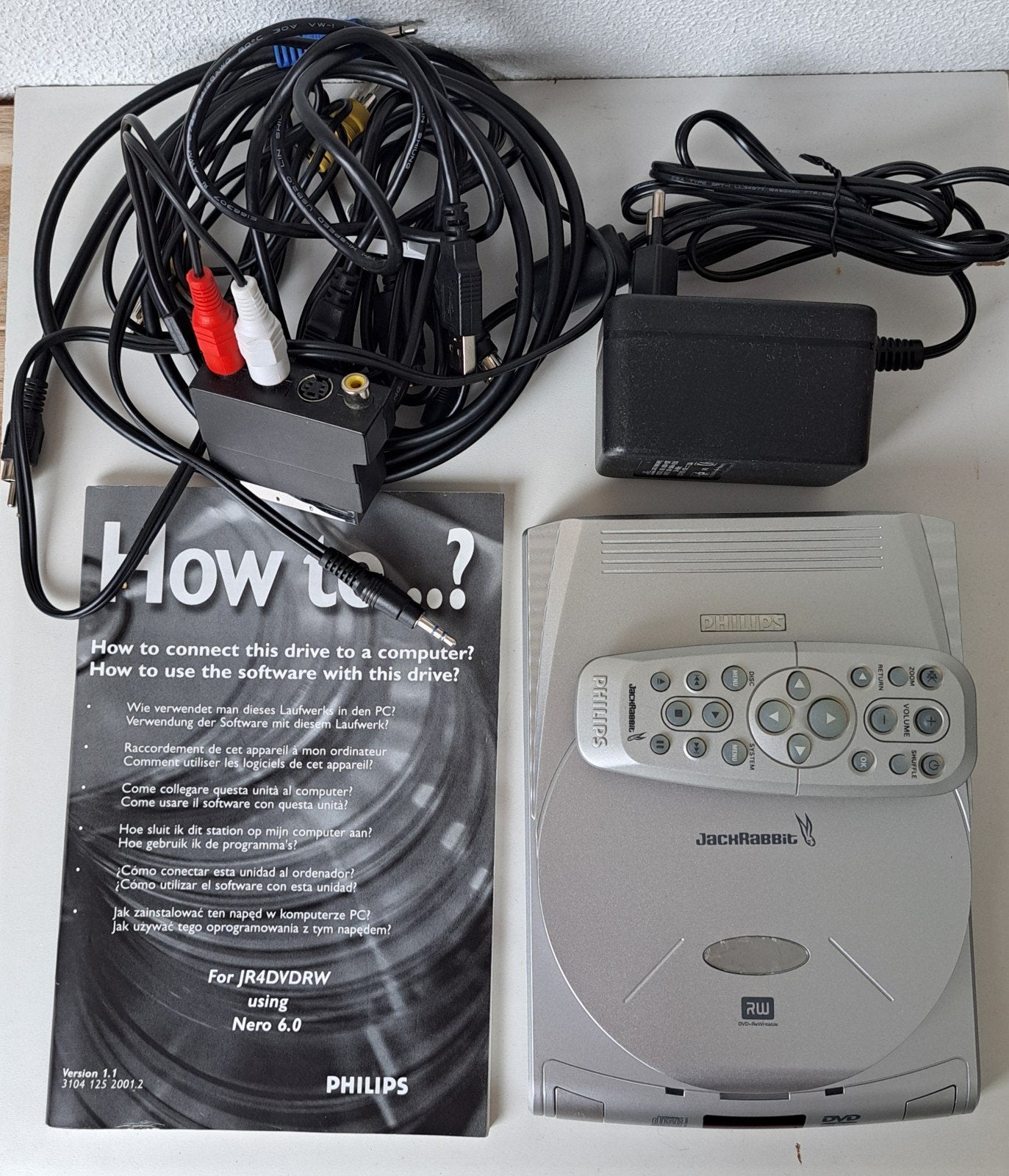 Philips JackRabbit JR4DVDRW Externe DVD-brander/speler +ab, Gebruikt, Dvd, Ophalen of Verzenden, Windows