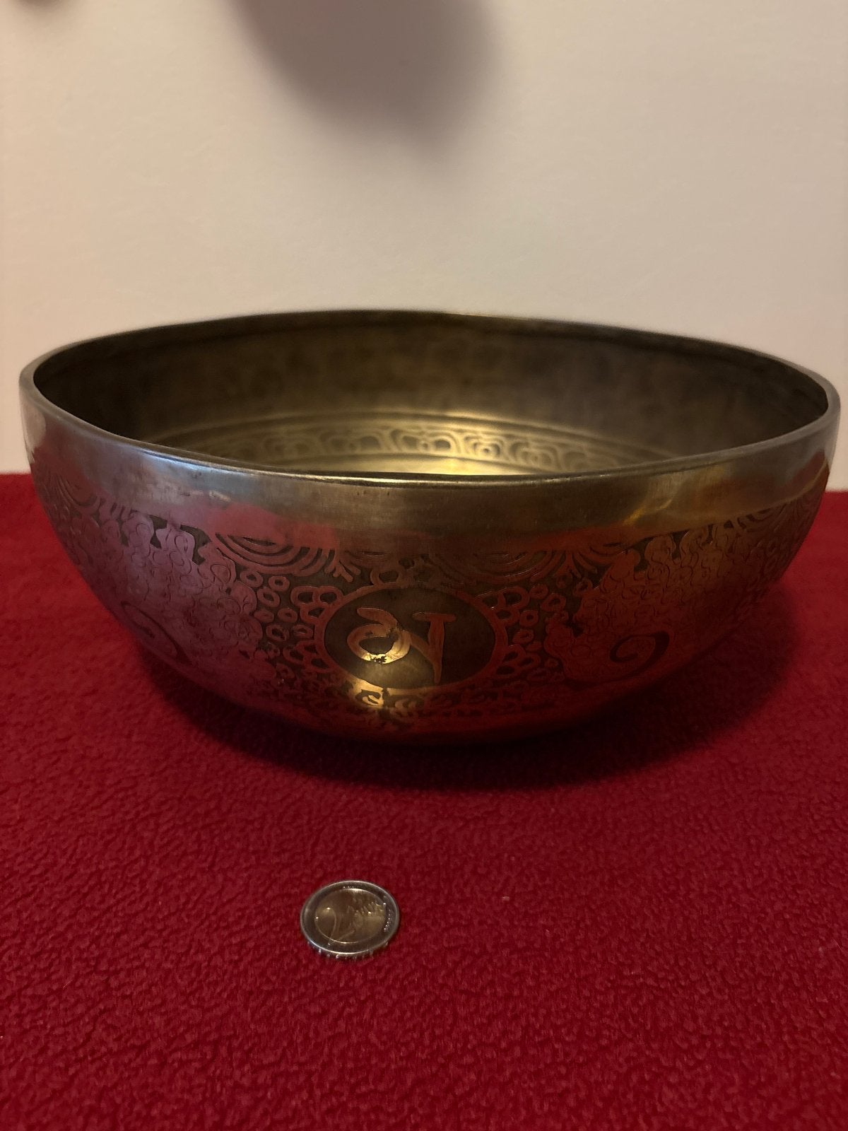 XL Tibetaanse Klankschaal - 28cm, 1989g - Lotus & Mandala, Ophalen of Verzenden, Zo goed als nieuw