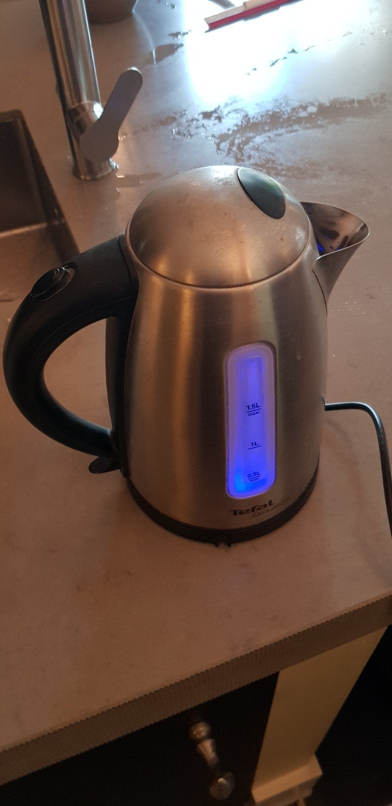 Waterkoker, 1 tot 2 liter, Ophalen of Verzenden, Gebruikt, Rvs