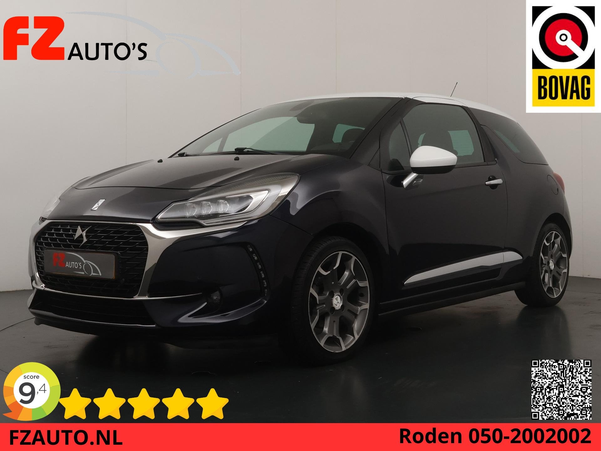 DS 3 1.2 PureTech So Chic - Navigatie - Achteruitrij camera, Auto's, Voorwielaandrijving, Stof, Blauw, 23 km/l