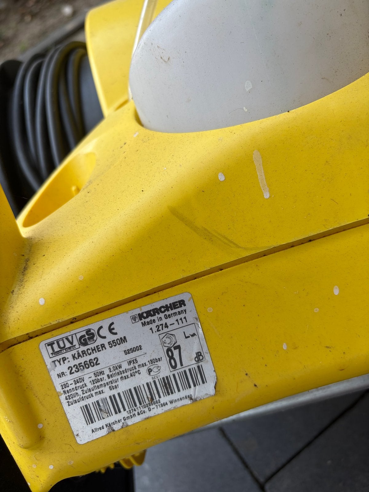 Kärcher 550 M Hogedrukreiniger, Tuin en Terras, Ophalen, Gebruikt, Elektrisch
