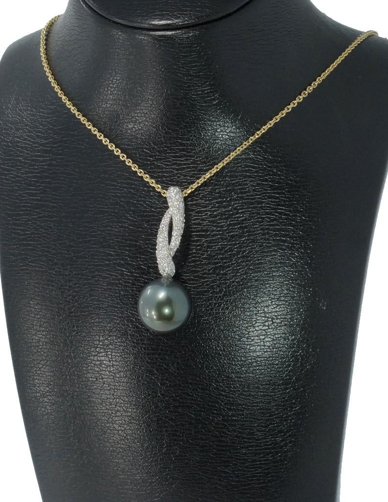 Tientallen diamanten 18k gouden luxe ketting hanger parel