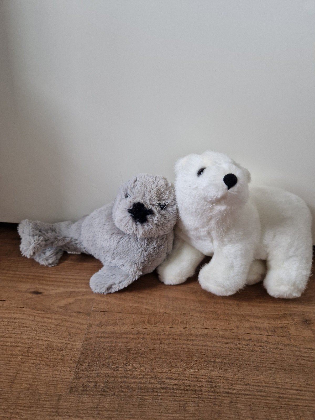 Schattige zeehond en ijsbeer knuffels, Overige typen, Grijs, Ophalen of Verzenden, Zo goed als nieuw