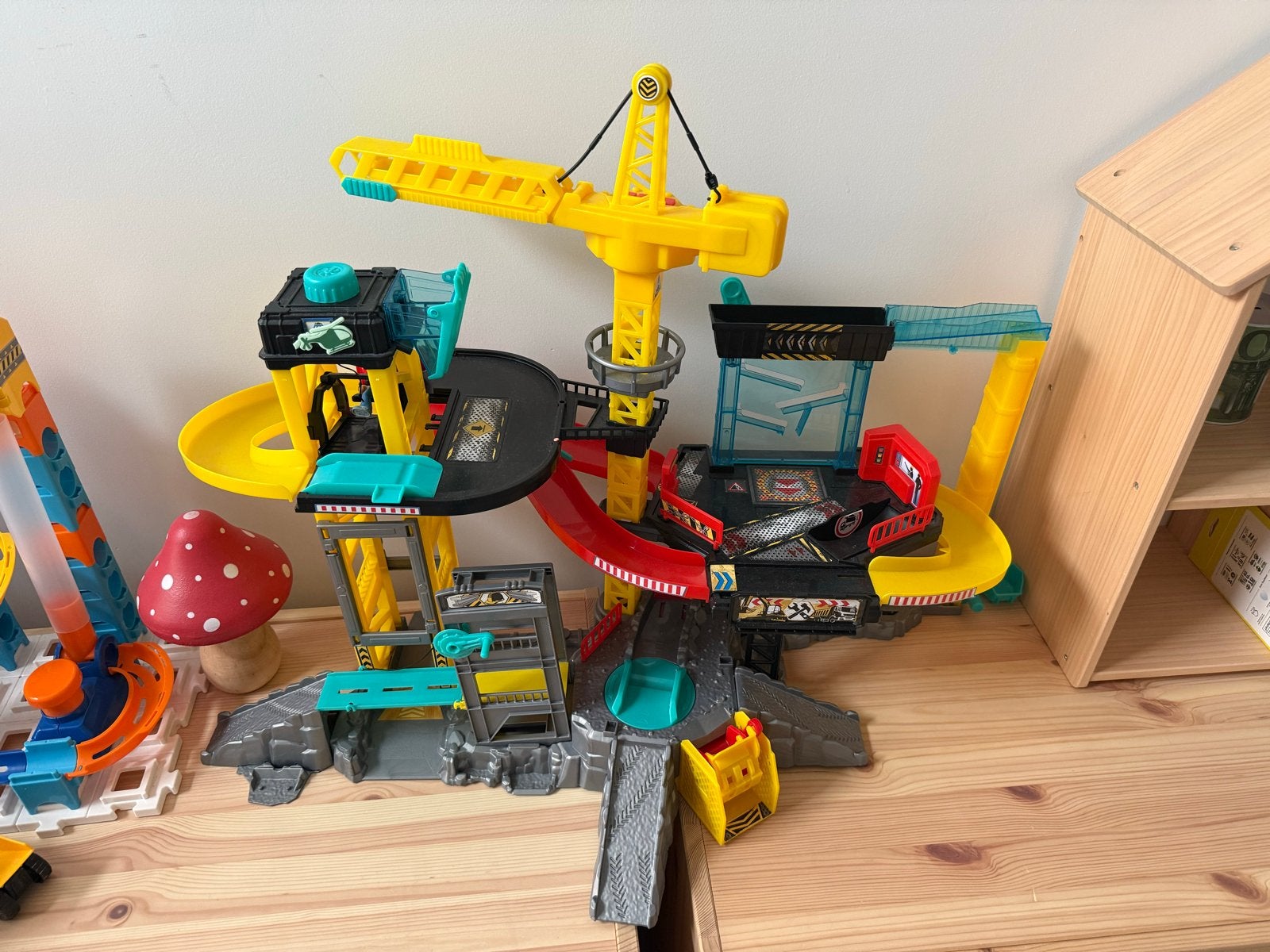 Dickie Toys construction Garage Speelset met Kraan, Ophalen, Zo goed als nieuw