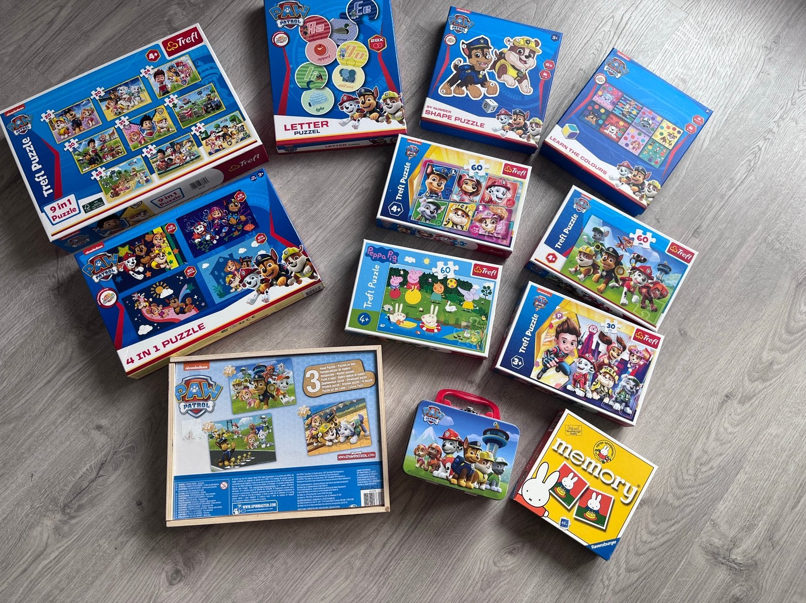 Paw patrol puzzels en spelletjes, Ophalen, 10 tot 50 stukjes, Zo goed als nieuw, 2 tot 4 jaar