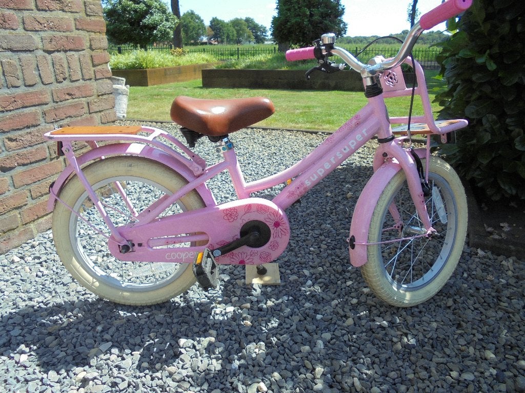Fleurig Cooper supersuper meisjesfiets 16 inch., Fietsen en Brommers, Fietsen | Kinderfietsjes, Ophalen, Terugtraprem, Cooper