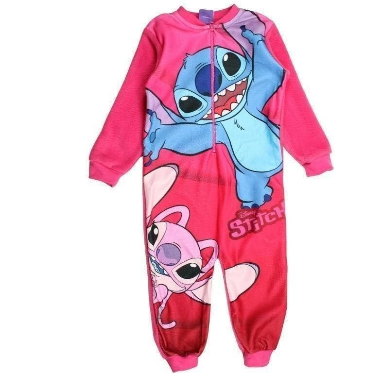 Stitch en Angel Fleece Onesie - Disney - Maat 92 - 98 - 104, Nacht- of Onderkleding, Meisje, Nieuw, Disney Stitch