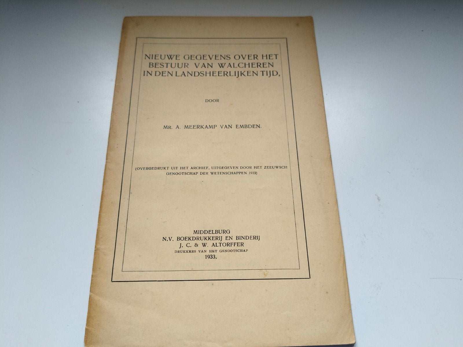 Nieuwe gegevens over het bestuur van Walcheren (Zeeland), Ophalen of Verzenden, Gelezen