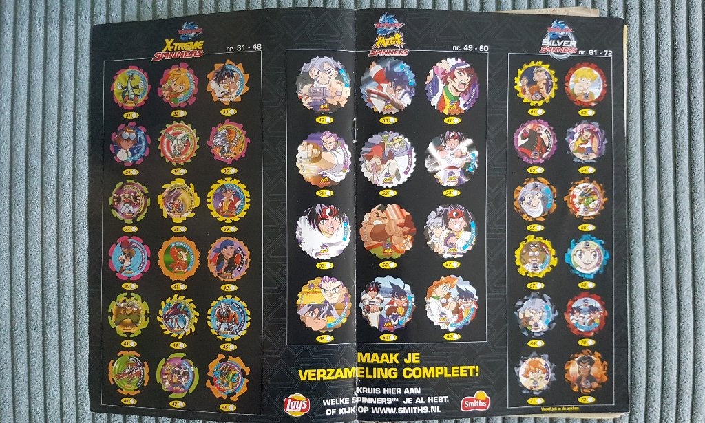 Spinners Beyblade folder 31 t/m 72, verzamel item, Ophalen of Verzenden, Time, Overige typen